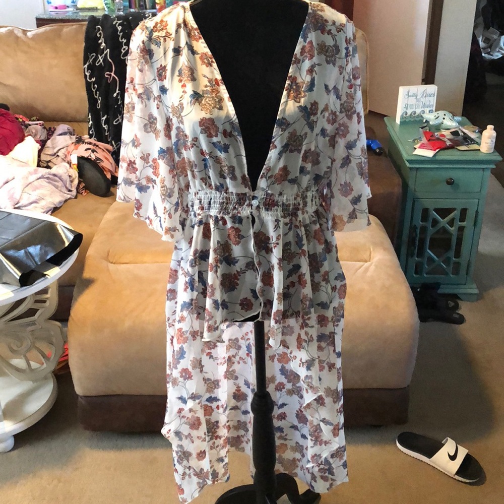 High Low Floral Kimono